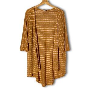 LuLaRoe Orange/Yellow Striped Open Duster Cardigan